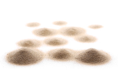 pile desert sand isolated on white background