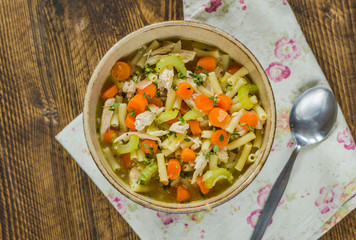 Chicken and macaroni soup