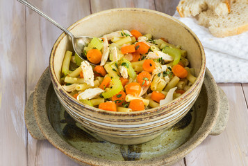 Chicken and macaroni soup
