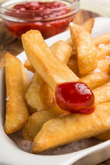 french fries with tomato ketchup