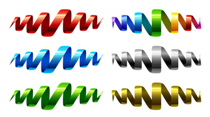 Multicolored ribbon spiral on a white background