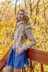 Beautiful girl in the autumn park
