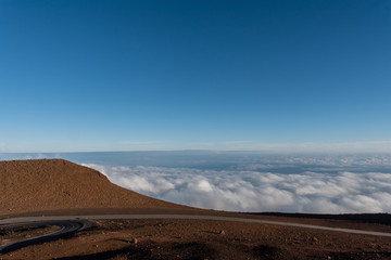 View from the top of the Haleakala volcano crater on Maui 