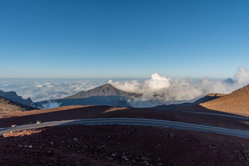 Fototapeta na wymiar View from the top of the Haleakala volcano crater on Maui 