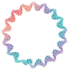 Beautiful round gradient frame. Color silhouette frame for advertisements, wedding and other invitations or greeting cards. Raster clip art.