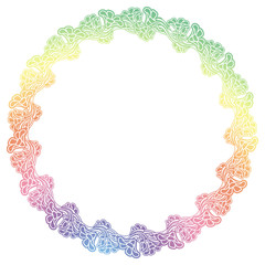 Beautiful round gradient frame. Color silhouette frame for advertisements, wedding and other invitations or greeting cards. Raster clip art.