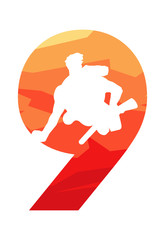 9 мая солдат символ вектор изолированный силуэт 