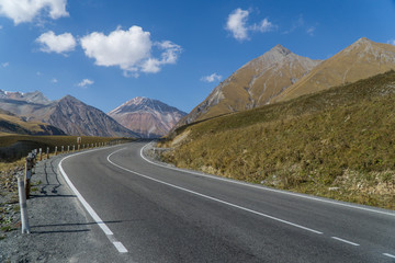 The Georgian military road in Georgia in the area of mount Kazbek