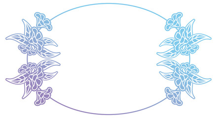 Beautiful oval gradient frame. Color silhouette frame for advertisements, wedding and other invitations or greeting cards. Raster clip art.