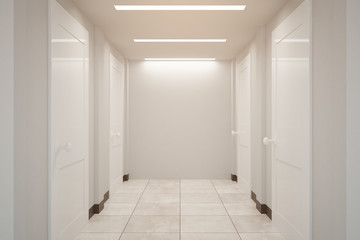 Corridor with blank wall