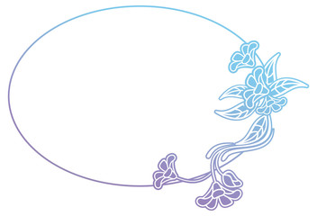 Beautiful oval gradient frame. Color silhouette frame for advertisements, wedding and other invitations or greeting cards. Raster clip art.