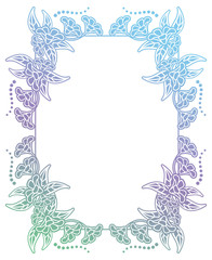 Beautiful gradient frame. Color silhouette frame for advertisements, wedding and other invitations or greeting cards. Raster clip art.