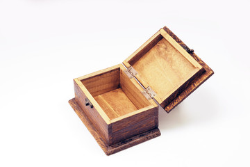 open wooden chest