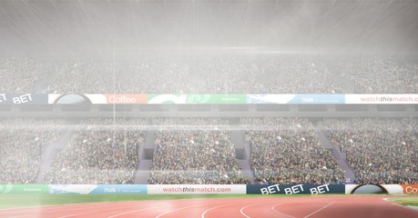 Composite image of athletics stadium