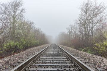 Fototapeta premium Spring time railroad tracks