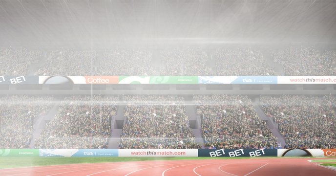 Composite image of athletics stadium