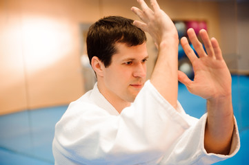 man practicing aikido