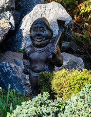 Sculpture of the dwarf in a city park
