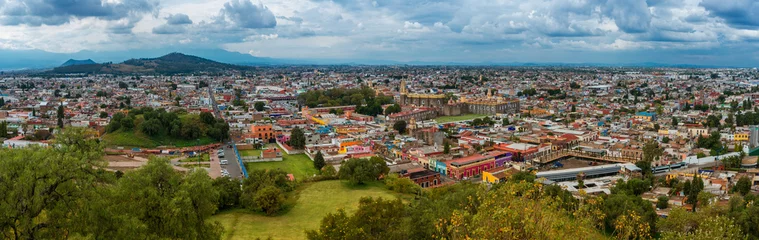 Fotobehang Luchtfoto van Cholula in Puebla, Mexico © Belikova Oksana