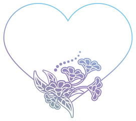 Heart shaped frame with gradient fill. Raster clip art.