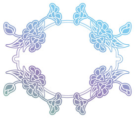 Beautiful round gradient frame. Color silhouette frame for advertisements, wedding and other invitations or greeting cards. Raster clip art.