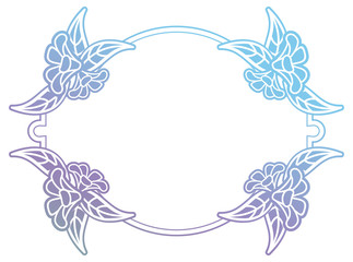 Beautiful round gradient frame. Color silhouette frame for advertisements, wedding and other invitations or greeting cards. Raster clip art.