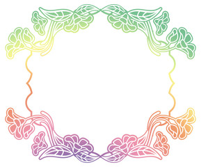 Beautiful gradient frame. Color silhouette frame for advertisements, wedding and other invitations or greeting cards. Raster clip art.