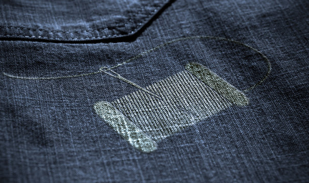 Stickerei Jeans Nadel Garn