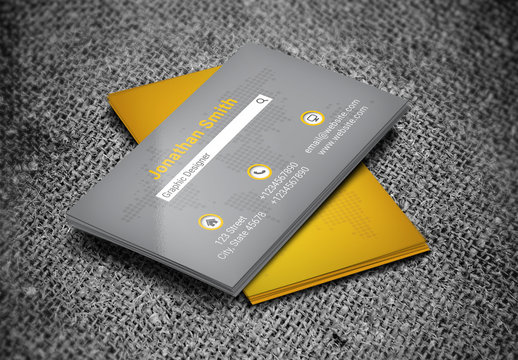 Orange And Gray Business Card Layout 1