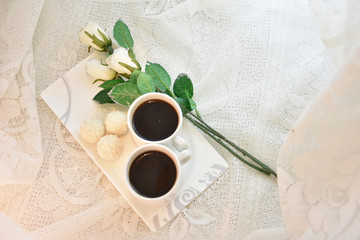 Breakfast in white colors