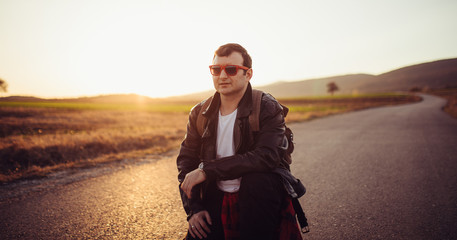Man relaxing on the street © Dzelat