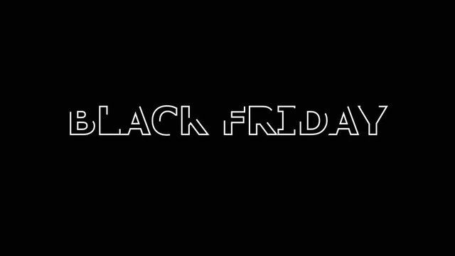 Words BLACK FRIDAY on a black background