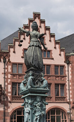 Fototapeta na wymiar Justitia - Lady Justice sculpture on the Roemerberg square