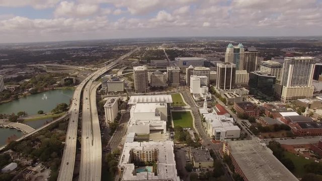 Aerial views of Downtown Orlando, Florida, 4K - 7
