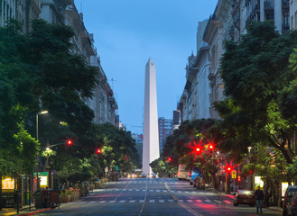 Night view of the center of Buenos Aires, Argentina