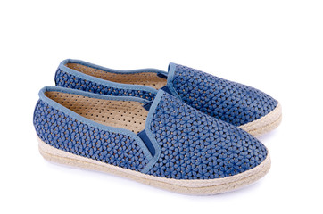  Blue flat shoes for women  isolated on white