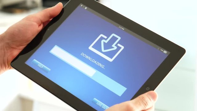Downloading content on a tablet