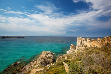 Fototapeta na wymiar Landscape near Rena Bianca, the Beach of Santa Teresa, North Sardinia, Italy