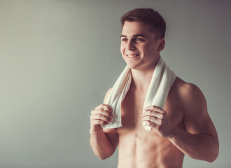 Fototapeta premium Handsome young sportsman