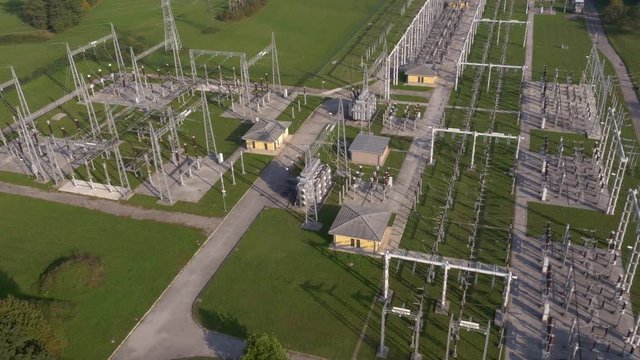 The electrical power station and the power lines in a natural area - 1