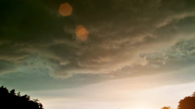 Timelapse of a coming thunderstorm that darkens the skies above - 2