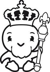 herrscher könig prinz krone zepter süß niedlich klein baby kind ente vogel comic cartoon