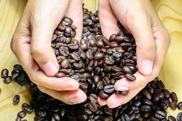  Coffee beans in hand