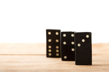 Dominoes on white background