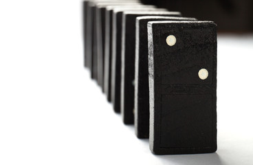Dominoes on white background