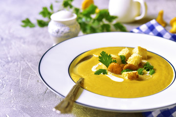 Creamy chanterelle soup.