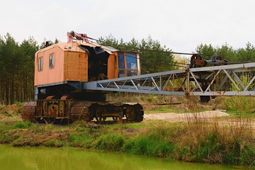 Fototapeta premium Abondened quarry crane.