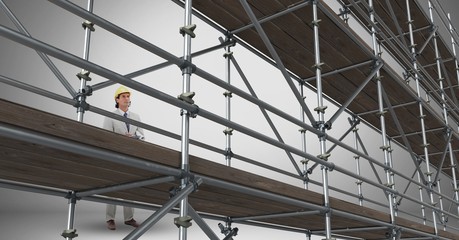 Composite image on man at work