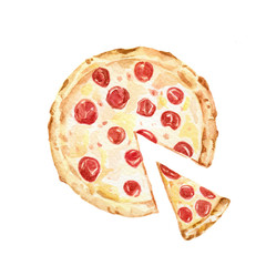 Pepperoni - Watercolor