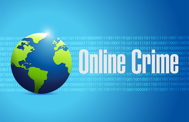 online crime binary background sign concept